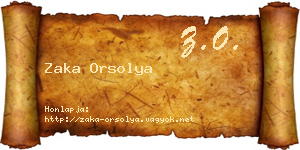 Zaka Orsolya névjegykártya